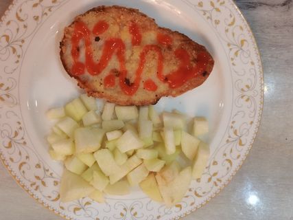 咔吱脆鸡排脆皮鸡排番茄酱菜品菜谱实拍图片