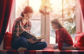 圣诞节装饰窗户门冬天新年装饰室内外场景(32)