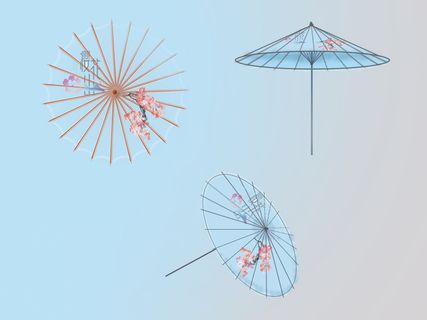 樱花节限定油纸伞(三方图)