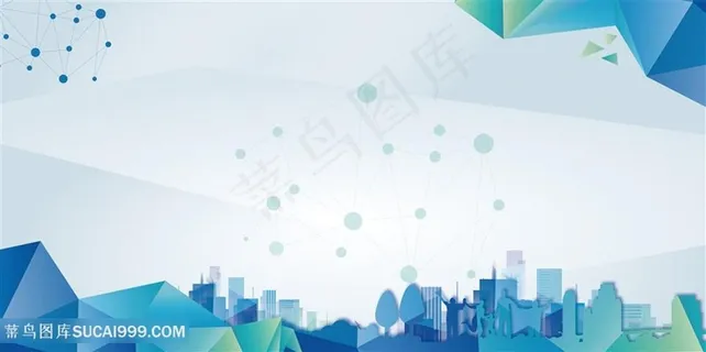 几何建筑城市多边形科技背景