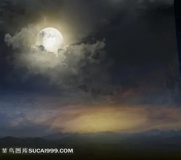 夜空圆月图片 夜空圆月图片