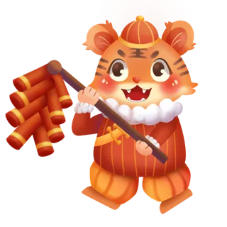 2022虎年卡通老虎形象拜年图案素材图片插图素材