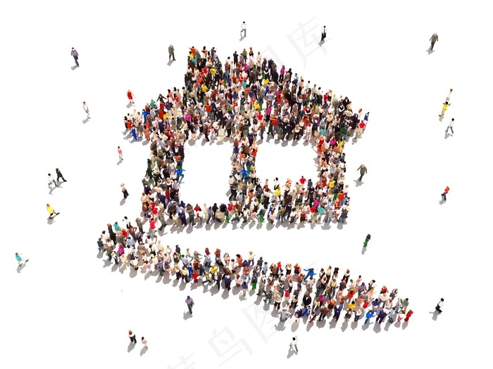 人群组成的房屋