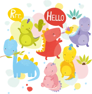 多彩卡通小恐龙