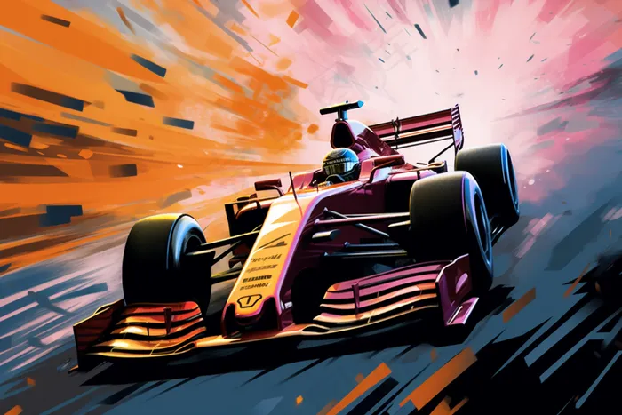 赛车飞驰卡通插画(4032x2688)