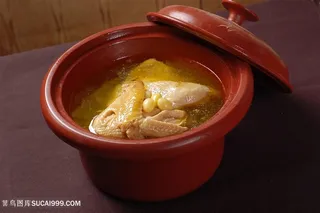 汤白果炖鸡的美食图片