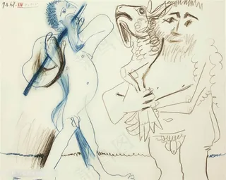 毕加索线描*装饰画