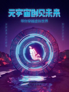 元宇宙创见未来科技互联网海报