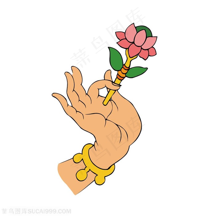 佛手png矢量手拿莲花图片