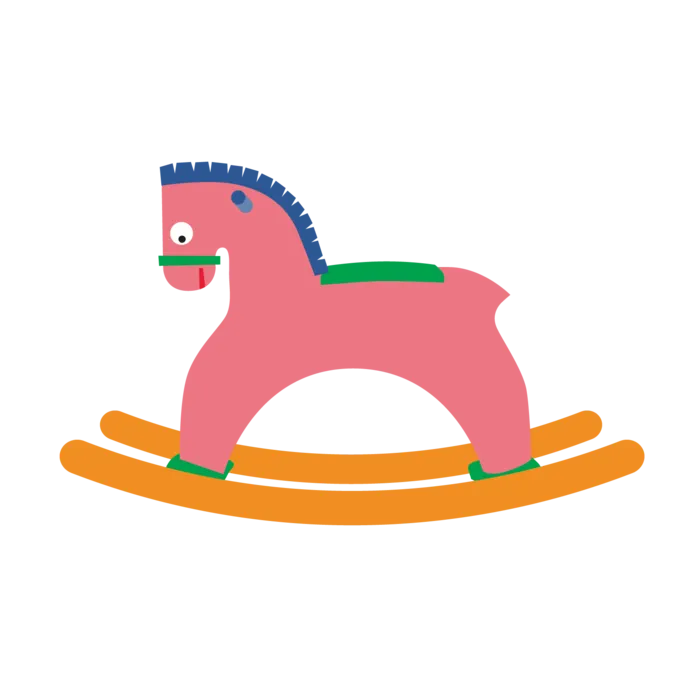木马玩具剪贴画儿童节幼儿园卡通插画