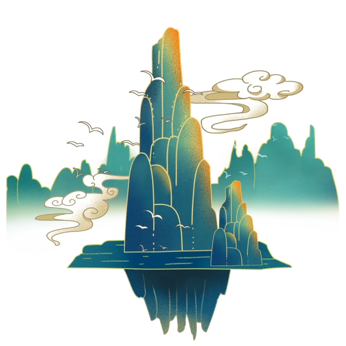 国潮仙鹤插画免扣素材设计素材