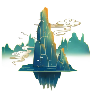 国潮仙鹤插画免扣素材设计素材