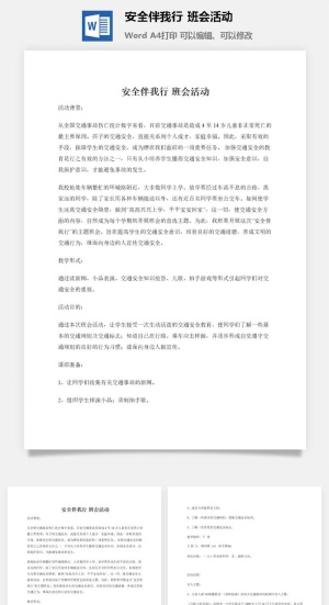 安全伴我行 班会活动
