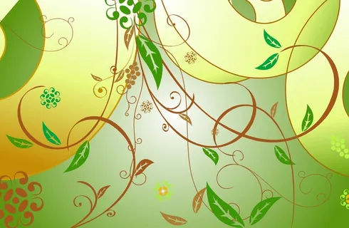 绿色小清新浪漫风简约梦幻插画插图水墨油画名片海报背景图片素材