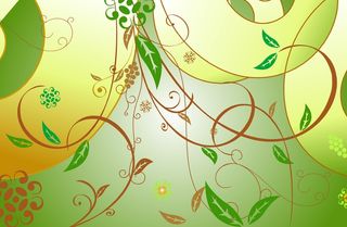 绿色小清新浪漫风简约梦幻插画插图水墨油画名片海报背景图片素材