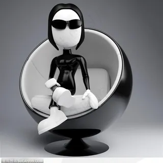 3D玩偶-带墨镜的酷女