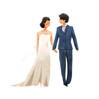 婚纱卡通人物婚礼白纱结婚婚纱摄影手绘