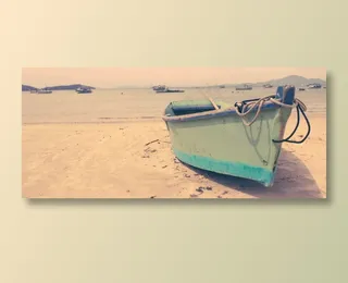 复古非主流沙滩渔船图片