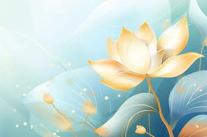 创意清新淡蓝色荷花古风背景(1344x896)