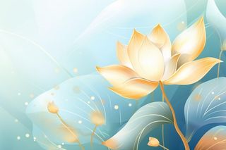 创意清新淡蓝色荷花古风背景