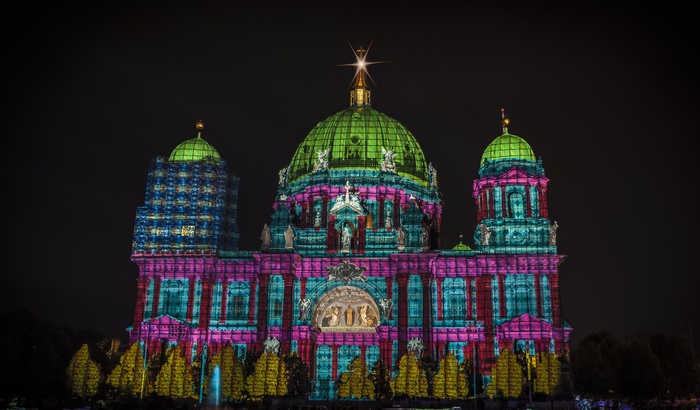 柏林大教堂夜间照片