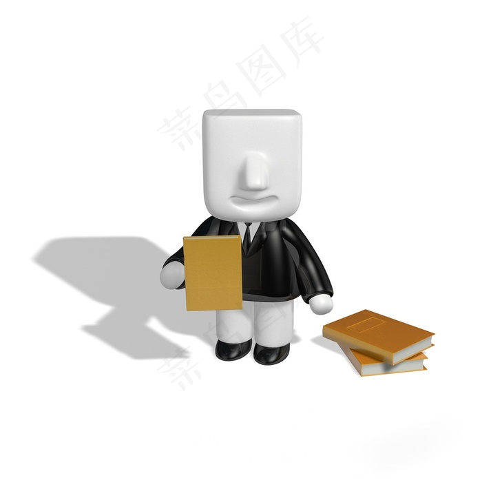 三本书籍一个人