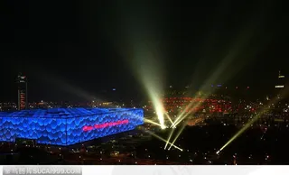 奥运会开幕式-水立方和镭射灯