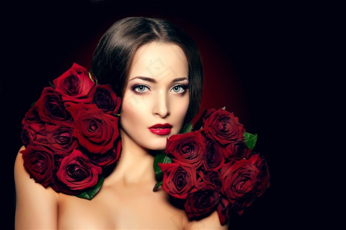 玫瑰花女人花图片美容图片