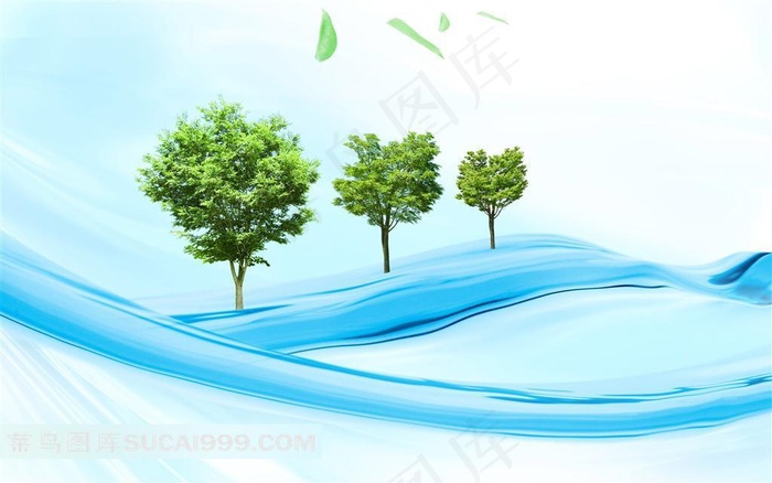 水树木树叶环保背景