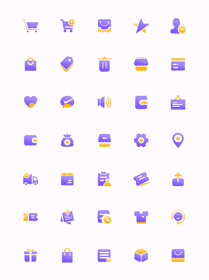 彩色icon手机线性小图标UI素材AI矢量图psd设计源文件app菜单分类psd模版下载