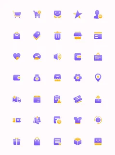 彩色icon手机线性小图标UI素材AI矢量图psd设计源文件app菜单分类