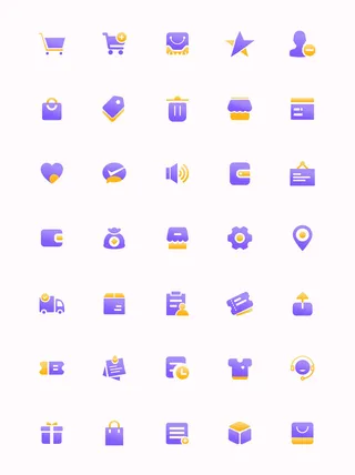 彩色icon手机线性小图标UI素材AI矢量图psd设计源文件app菜单分类