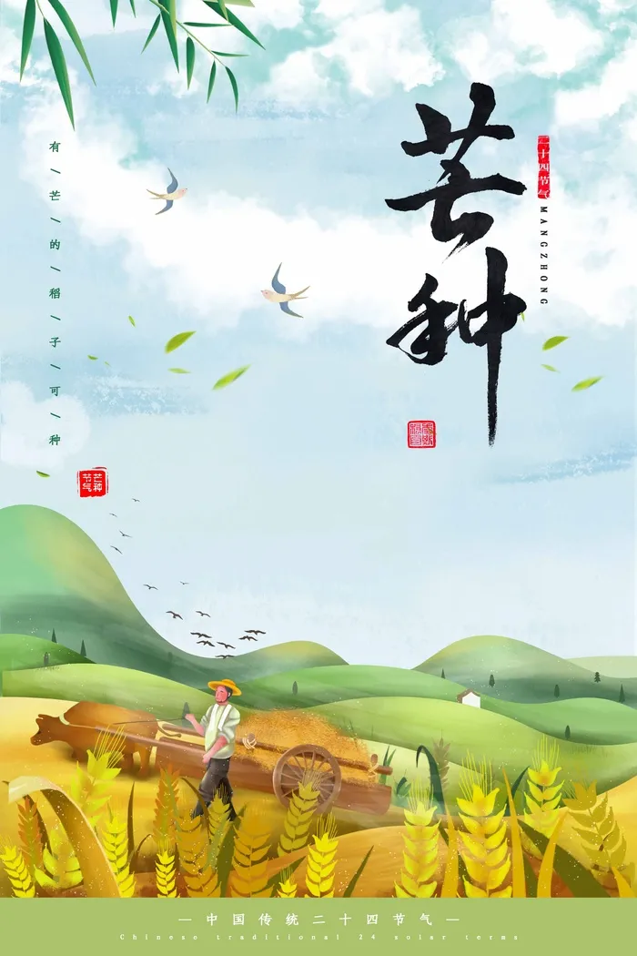 芒种 芒种海报psd模版下载