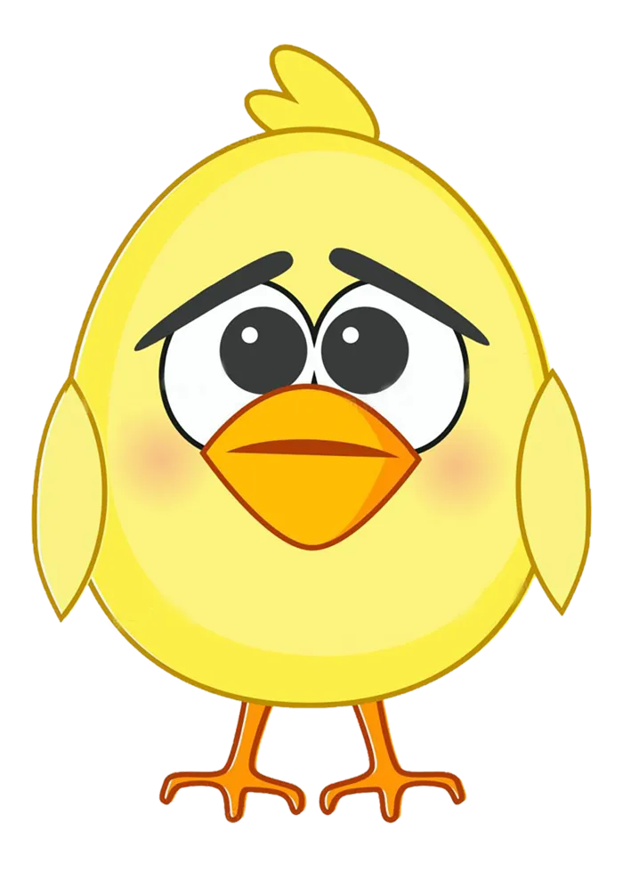 小鸡卡通沮丧