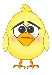 小鸡卡通沮丧