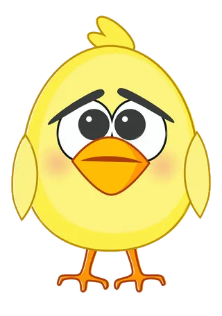 小鸡卡通沮丧