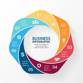 数据图表统计图形分析分类商务会议办公图标PSD模板素材