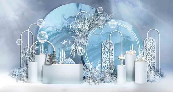 蓝色浪漫婚礼迎宾区效果图 蓝色浪漫婚礼迎宾区效果图