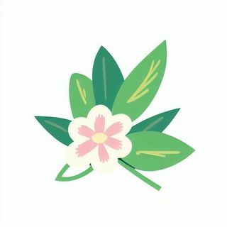 一朵花有绿叶环绕png免抠