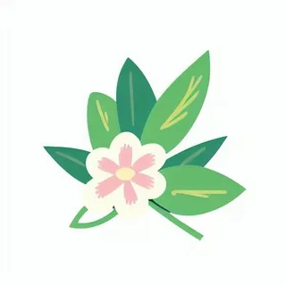 一朵花有绿叶环绕png免抠