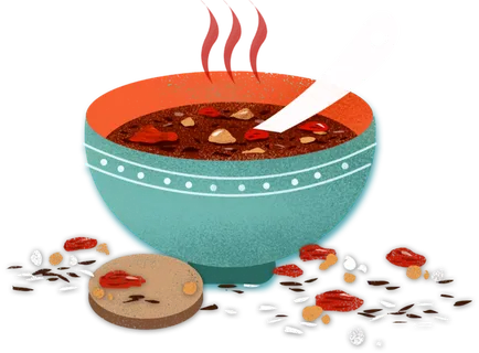 腊八元素-卡通腊八节腊八粥艺术字体八宝粥PNG免扣腊八海报装饰插画PNG素材