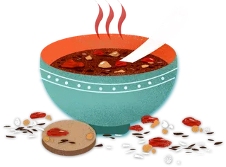 腊八元素-卡通腊八节腊八粥艺术字体八宝粥PNG免扣腊八海报装饰插画PNG素材