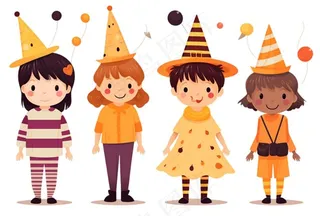 儿童卡通插画圣诞节庆祝欢乐背景