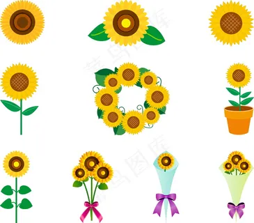 向日葵花朵背景图片