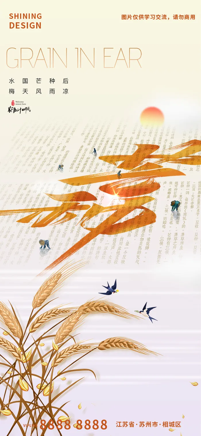 芒种高考农民种地海报