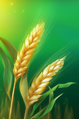 金黄小麦墨绿背景