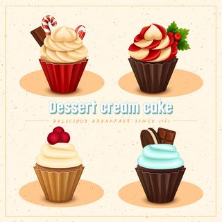 甜品奶油蛋糕Ai矢量素材