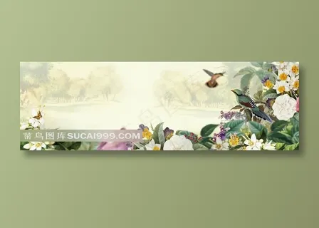 围墙背景围挡背景花鸟手绘 围墙背景围挡背景花鸟手绘