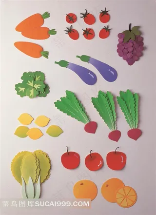 创意蔬菜水果纸雕素材