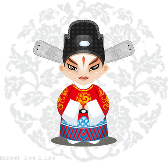 卡通京剧戏剧人物脸谱插画PNG图片 国潮中国风Q版戏剧人物PS素材